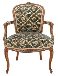 Louis XV Style Arm Chair or Fauteuil en Cabriolet