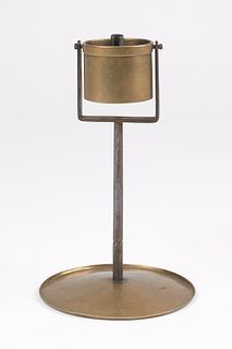 Pennsylvania brass and iron gimbaled fat lamp, mid