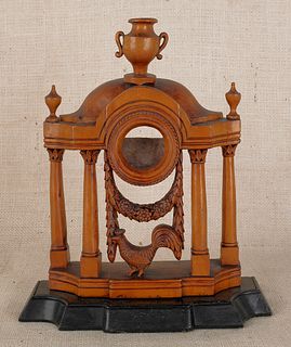 Classical carved maple watch hutch, 19th c., with