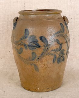 Pennsylvania six-gallon stoneware crock, 19th c.,m