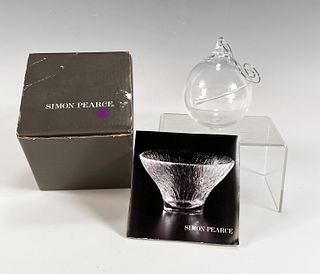 SIMON PIERCE BLOWN GLASS ORNAMENT IN BOX