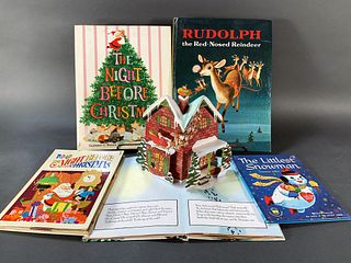 LOT OF VINTAGE XMAS BOOKS POP UP NIGHT BEFORE CHRISTMAS  