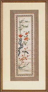 Four Oriental painted silk panels, 20th c., 22 1/2