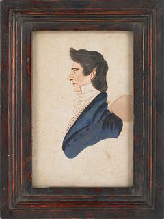 Watercolor profile portrait of a gentleman, early9