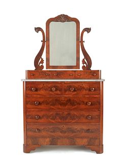 Victorian walnut dresser with mirror, late 19th c.