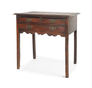 George III oak dressing table, ca. 1770, 28 1/2" h