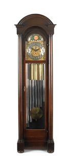 Herschede mahogany tube clock, early 20th c., 81".