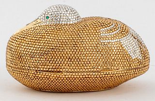 Judith Leiber Crystal Covered Duck Form Minaudiere
