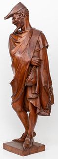 Classical "Mephistopheles" Wood Sculpture