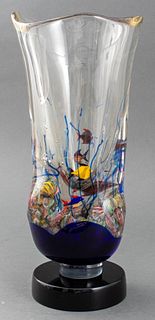 Seguso Italian Murano Art Glass Aquarium Vase