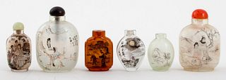 Chinese Reverse Painted Crystal Snuff Bottles, 6