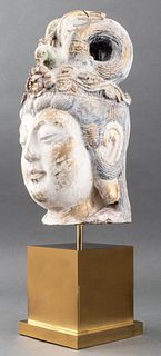 Karl Springer Attr. Chinese Guanyin Bust Sculpture