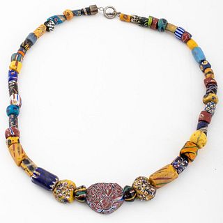 Venetian Millefiori Glass Trade Bead Necklace