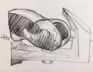 Seymour Lipton Sculpture Study Sketch, 1968