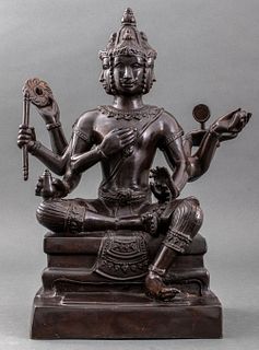 Indian Four-Faced Brahma Bronze Sculpture