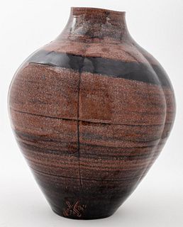 Paul Chaleff Large Glazed Ceramic Vase, 1982
