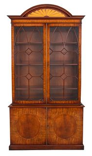 Sheraton Style Mahogany Bookcase Cabinet