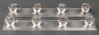 Christofle Art Deco Silverplate Candlesticks, 2