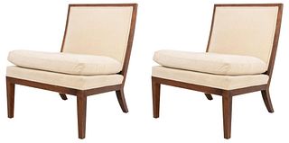 Robsjohn-Gibbings Style Walnut Chairs, 2