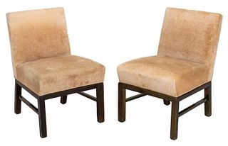 Upholstered Slipper Chairs, 2