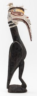 Oceanic Hand-Carved Wood Bird Sculpture