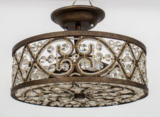 Maison Bagues Manner Crystal & Brass Pendant Light