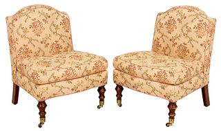 George Smith Style Slipper Chairs, 2