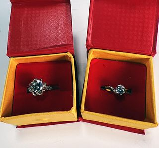 2 COSTUME COCKTAIL RINGS