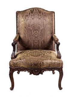 * A Regence Beechwood Fauteuil Height 42 1/2 inches.