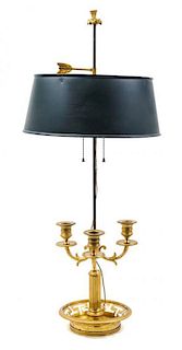 * An Empire Style Gilt Bronze Bouillotte Lamp Height 33 1/4 inches.