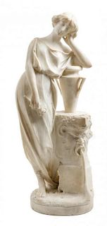 A. Testi, (Italian, 19th Century), Woman Leaning on an Urn