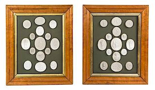 * A Collection of Thirty Plaster Intaglios 14 1/2 x 11 3/4 inches (framed).
