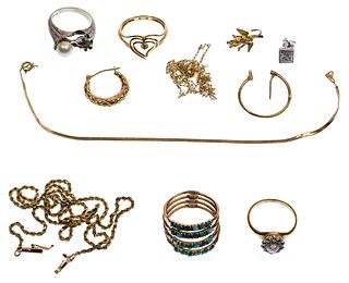 14k Gold Jewelry and Scrap Assortment
