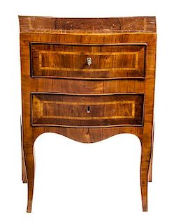 * A German or Austrian Crossbanded Walnut Commode Height 30 1/4 x width 24 x depth 15 inches.