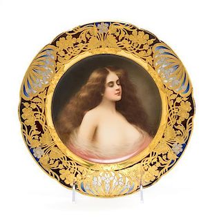 A Vienna Porcelain Cabinet Plate Diameter 9 5/8 inches.