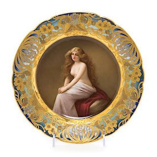 A Vienna Porcelain Cabinet Plate Diameter 9 3/4 inches.