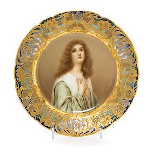 A Vienna Porcelain Cabinet Plate Diameter 9 3/4 inches.