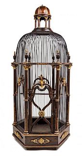 A Continental Parcel Gilt Mahogany Birdcage Height 41 3/8 inches.