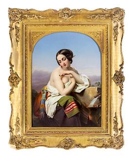 A German Porcelain Plaque Height 16 x width 11 inches.