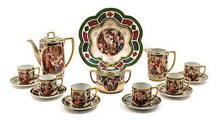 * A Czechoslovakian Porcelain Tea Service Width of bowl 10 inches.