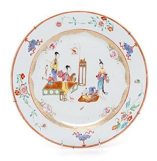 * A Chinese Export Famille Rose Plate Diameter 13 1/2 inches.