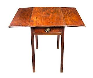 * A George III Style Mahogany Pembroke Table Height 29 x width 32 inches (closed).