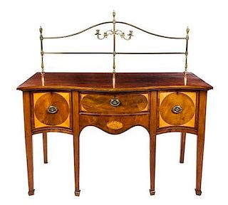 * A George III Style Mahogany Sideboard Height 59 x width 5 1/2 x depth 28 inches.
