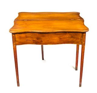 * A George III Mahogany Flip-Top Table Height 27 5/8 x width 33 inches.