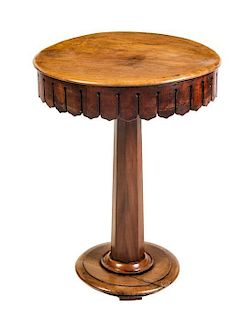A Regency Mahogany Side Table Height 26 x diameter of top 20 inches.