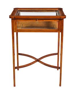 * A Regency Style Mahogany Vitrine Table Height 29 x width 21 x depth 14 3/4 inches.