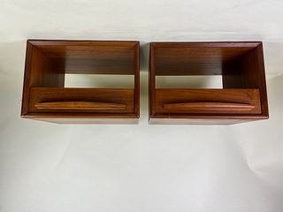Danish Teak Floating Shelf/ Drawer~ Pair