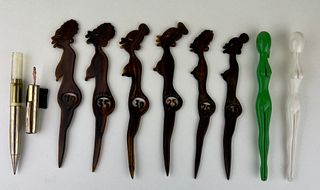 Vintage 1950's Rare zulu lu lu Swizzle Sticks & Naughty Pensâ€¦