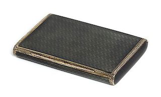 * A Continental Silver and Enamel Cigarette Case, Import Marks for London, 1926, the case having translucent grey enamel with