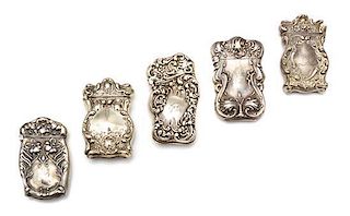 A Collection of Five American Silver Vesta Cases, Various Makers, comprising an example by Unger Brothers, Newark, NJ and fou